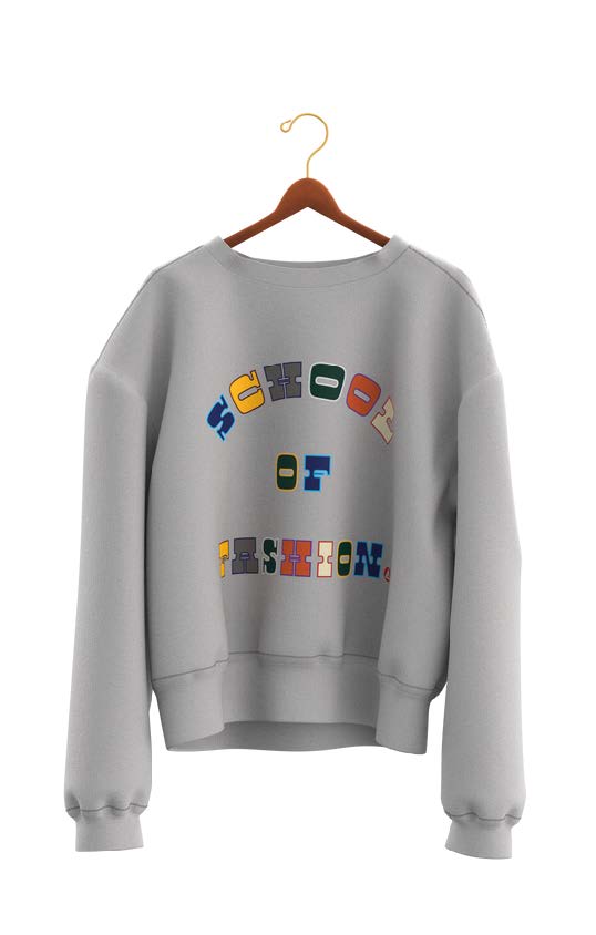 Cropped Crewneck Sweatshirt "School of Fashion"